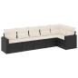 vidaXL 6-tlg. Garten-Sofagarnitur mit Kissen Schwarz Poly Rattan vidaXL 6-tlg. Garten-Sofagarnitur mit Kissen Schwarz Poly Rattan