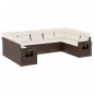 vidaXL 9-tlg. Garten-Sofagarnitur mit Kissen Braun Poly Rattan vidaXL 9-tlg. Garten-Sofagarnitur mit Kissen Braun Poly Rattan
