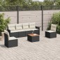 vidaXL 7-tlg. Garten-Sofagarnitur mit Kissen Schwarz Poly Rattan vidaXL 7-tlg. Garten-Sofagarnitur mit Kissen Schwarz Poly Rattan