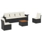 vidaXL 7-tlg. Garten-Sofagarnitur mit Kissen Schwarz Poly Rattan vidaXL 7-tlg. Garten-Sofagarnitur mit Kissen Schwarz Poly Rattan