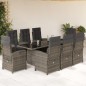 vidaXL 9-tlg. Garten-Essgruppe mit Kissen Grau Poly Rattan vidaXL 9-tlg. Garten-Essgruppe mit Kissen Grau Poly Rattan