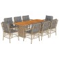 vidaXL 9-tlg. Garten-Essgruppe mit Kissen Beigemischung Poly Rattan vidaXL 9-tlg. Garten-Essgruppe mit Kissen Beigemischung Poly Rattan