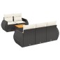 vidaXL 6-tlg. Garten-Sofagarnitur mit Kissen Schwarz Poly Rattan vidaXL 6-tlg. Garten-Sofagarnitur mit Kissen Schwarz Poly Rattan