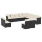 vidaXL 13-tlg. Garten-Sofagarnitur mit Kissen Schwarz Poly Rattan vidaXL 13-tlg. Garten-Sofagarnitur mit Kissen Schwarz Poly Rattan