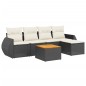 vidaXL 6-tlg. Garten-Sofagarnitur mit Kissen Schwarz Poly Rattan vidaXL 6-tlg. Garten-Sofagarnitur mit Kissen Schwarz Poly Rattan