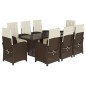 vidaXL 9-tlg. Garten-Essgruppe mit Kissen Braun Poly Rattan vidaXL 9-tlg. Garten-Essgruppe mit Kissen Braun Poly Rattan