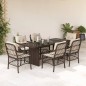 vidaXL 7-tlg. Garten-Essgruppe mit Kissen Braun Poly Rattan vidaXL 7-tlg. Garten-Essgruppe mit Kissen Braun Poly Rattan