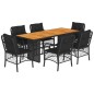 vidaXL 7-tlg. Garten-Essgruppe mit Kissen Schwarz Poly Rattan vidaXL 7-tlg. Garten-Essgruppe mit Kissen Schwarz Poly Rattan