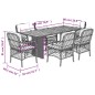 vidaXL 7-tlg. Garten-Essgruppe mit Kissen Schwarz Poly Rattan vidaXL 7-tlg. Garten-Essgruppe mit Kissen Schwarz Poly Rattan