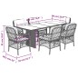 vidaXL 7-tlg. Garten-Essgruppe mit Kissen Beigemischung Poly Rattan vidaXL 7-tlg. Garten-Essgruppe mit Kissen Beigemischung Poly Rattan