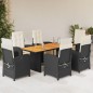 vidaXL 7-tlg. Garten-Essgruppe mit Kissen Schwarz Poly Rattan vidaXL 7-tlg. Garten-Essgruppe mit Kissen Schwarz Poly Rattan