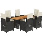 vidaXL 7-tlg. Garten-Essgruppe mit Kissen Schwarz Poly Rattan vidaXL 7-tlg. Garten-Essgruppe mit Kissen Schwarz Poly Rattan