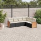 vidaXL 6-tlg. Garten-Sofagarnitur mit Kissen Schwarz Poly Rattan vidaXL 6-tlg. Garten-Sofagarnitur mit Kissen Schwarz Poly Rattan