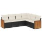 vidaXL 6-tlg. Garten-Sofagarnitur mit Kissen Schwarz Poly Rattan vidaXL 6-tlg. Garten-Sofagarnitur mit Kissen Schwarz Poly Rattan