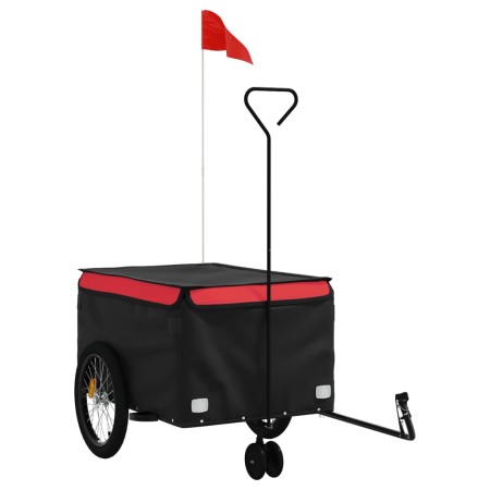 vidaXL Fahrradanhänger Schwarz und Rot 45 kg Eisen