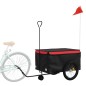 vidaXL Fahrradanhänger Schwarz und Rot 45 kg Eisen vidaXL Fahrradanhänger Schwarz und Rot 45 kg Eisen