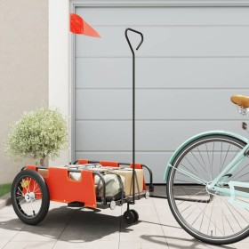 vidaXL Fahrradanhänger Orange Oxford-Gewebe und Eisen