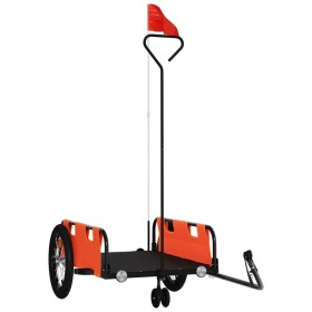vidaXL Fahrradanhänger Orange Oxford-Gewebe und Eisen