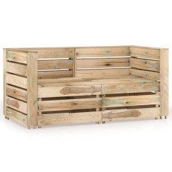 2-Sitzer Outdoor-Sofa Grün Imprägniertes Kiefernholz