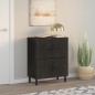 vidaXL Beistellschrank Schwarz 60x33x75 cm Massivholz Mango vidaXL Beistellschrank Schwarz 60x33x75 cm Massivholz Mango