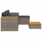 vidaXL 3-tlg. Garten-Sofagarnitur mit Kissen Grau Poly Rattan vidaXL 3-tlg. Garten-Sofagarnitur mit Kissen Grau Poly Rattan