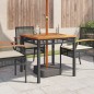 vidaXL Gartentisch Schwarz 80x80x75 cm Poly Rattan Akazienholz vidaXL Gartentisch Schwarz 80x80x75 cm Poly Rattan Akazienholz