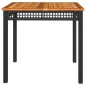 vidaXL Gartentisch Schwarz 80x80x75 cm Poly Rattan Akazienholz vidaXL Gartentisch Schwarz 80x80x75 cm Poly Rattan Akazienholz