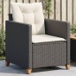 vidaXL Gartensessel mit Kissen Schwarz Poly Rattan vidaXL Gartensessel mit Kissen Schwarz Poly Rattan