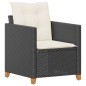 vidaXL Gartensessel mit Kissen Schwarz Poly Rattan vidaXL Gartensessel mit Kissen Schwarz Poly Rattan