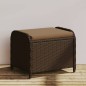 vidaXL Gartenhocker mit Kissen Braun 58x46x46 cm Poly Rattan vidaXL Gartenhocker mit Kissen Braun 58x46x46 cm Poly Rattan