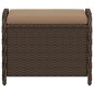 vidaXL Gartenhocker mit Kissen Braun 58x46x46 cm Poly Rattan vidaXL Gartenhocker mit Kissen Braun 58x46x46 cm Poly Rattan
