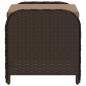 vidaXL Gartenhocker mit Kissen Braun 58x46x46 cm Poly Rattan vidaXL Gartenhocker mit Kissen Braun 58x46x46 cm Poly Rattan
