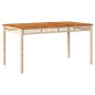 vidaXL Gartentisch Beige 140x80x75 cm Poly Rattan Akazienholz vidaXL Gartentisch Beige 140x80x75 cm Poly Rattan Akazienholz