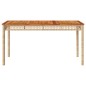 vidaXL Gartentisch Beige 140x80x75 cm Poly Rattan Akazienholz vidaXL Gartentisch Beige 140x80x75 cm Poly Rattan Akazienholz