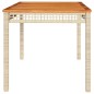 vidaXL Gartentisch Beige 140x80x75 cm Poly Rattan Akazienholz vidaXL Gartentisch Beige 140x80x75 cm Poly Rattan Akazienholz