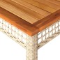 vidaXL Gartentisch Beige 140x80x75 cm Poly Rattan Akazienholz vidaXL Gartentisch Beige 140x80x75 cm Poly Rattan Akazienholz
