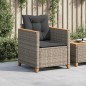 vidaXL Gartensessel mit Kissen Grau Poly Rattan vidaXL Gartensessel mit Kissen Grau Poly Rattan