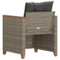 vidaXL Gartensessel mit Kissen Grau Poly Rattan vidaXL Gartensessel mit Kissen Grau Poly Rattan