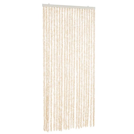 vidaXL Fliegenvorhang Beige und Weiß 100x230 cm Chenille
