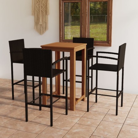 5-tlg. Gartenbar-Set Braun