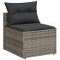 vidaXL Gartensofas ohne Armlehnen mit Kissen 2 Stk. Grau Poly Rattan vidaXL Gartensofas ohne Armlehnen mit Kissen 2 Stk. Grau Poly Rattan
