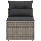 vidaXL Gartensofas ohne Armlehnen mit Kissen 2 Stk. Grau Poly Rattan vidaXL Gartensofas ohne Armlehnen mit Kissen 2 Stk. Grau Poly Rattan