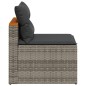 vidaXL Gartensofas ohne Armlehnen mit Kissen 2 Stk. Grau Poly Rattan vidaXL Gartensofas ohne Armlehnen mit Kissen 2 Stk. Grau Poly Rattan