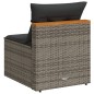 vidaXL Gartensofas ohne Armlehnen mit Kissen 2 Stk. Grau Poly Rattan vidaXL Gartensofas ohne Armlehnen mit Kissen 2 Stk. Grau Poly Rattan