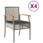 vidaXL Gartenstühle mit Kissen 4 Stk. Grau Poly Rattan Akazienholz vidaXL Gartenstühle mit Kissen 4 Stk. Grau Poly Rattan Akazienholz