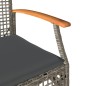 vidaXL Gartenstühle mit Kissen 4 Stk. Grau Poly Rattan Akazienholz vidaXL Gartenstühle mit Kissen 4 Stk. Grau Poly Rattan Akazienholz