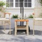 vidaXL Gartentisch Beige 40x40x42 cm Poly Rattan Akazienholz vidaXL Gartentisch Beige 40x40x42 cm Poly Rattan Akazienholz