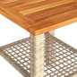 vidaXL Gartentisch Beige 40x40x42 cm Poly Rattan Akazienholz vidaXL Gartentisch Beige 40x40x42 cm Poly Rattan Akazienholz