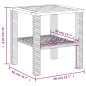 vidaXL Gartentisch Beige 40x40x42 cm Poly Rattan Akazienholz vidaXL Gartentisch Beige 40x40x42 cm Poly Rattan Akazienholz