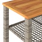 vidaXL Gartentisch Grau 70x38x42 cm Poly Rattan Akazienholz vidaXL Gartentisch Grau 70x38x42 cm Poly Rattan Akazienholz